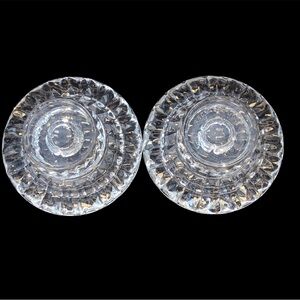 SET OF CRYSTAL CLEAR GLASS CANDLE HOLDERS (tea light) MALAYSIA